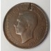 AUSTRALIA 1942 .  ONE 1 PENNY . ERROR . DEFECTIVE PLANCHET . FOREIGN OBJECT REMOVED